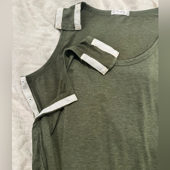 Deyeek Tear Away Snap Button Shirt Mastectomy Chemo Port Access Tank Tops - Picture 6 of 9